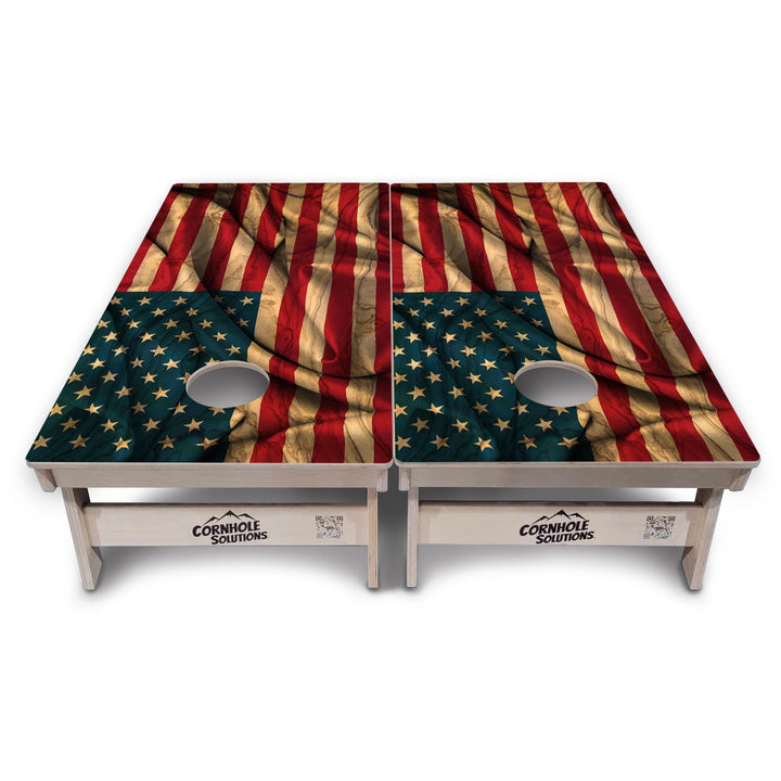 USA Wood Flag Color Cornhole Boards – Tournament Series