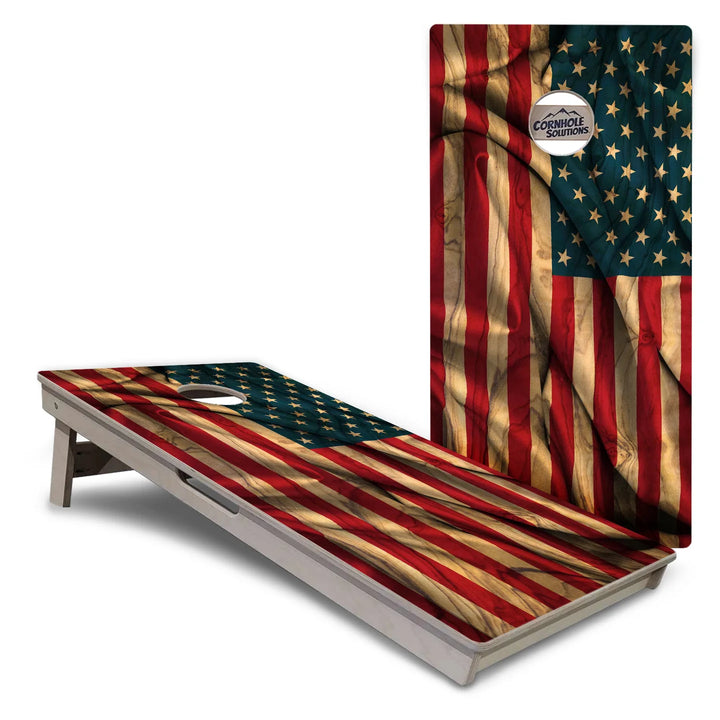 USA Wood Flag Color Cornhole Boards – Tournament Series