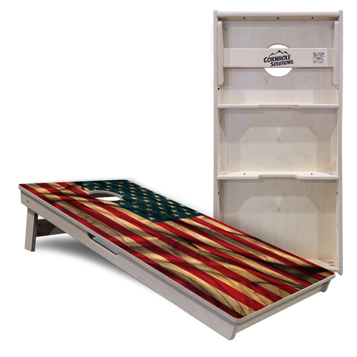 USA Wood Flag Color Cornhole Boards – Tournament Series