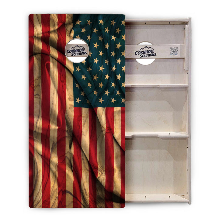 USA Wood Flag Color Cornhole Boards – Tournament Series