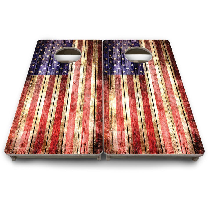 Rustic Wood Flag - Mini or Vacation Size Cornhole Boards
