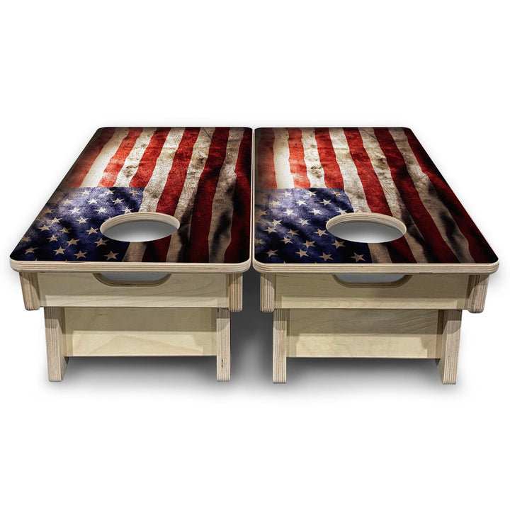 Distressed Old Glory - Mini or Vacation Size Cornhole Boards