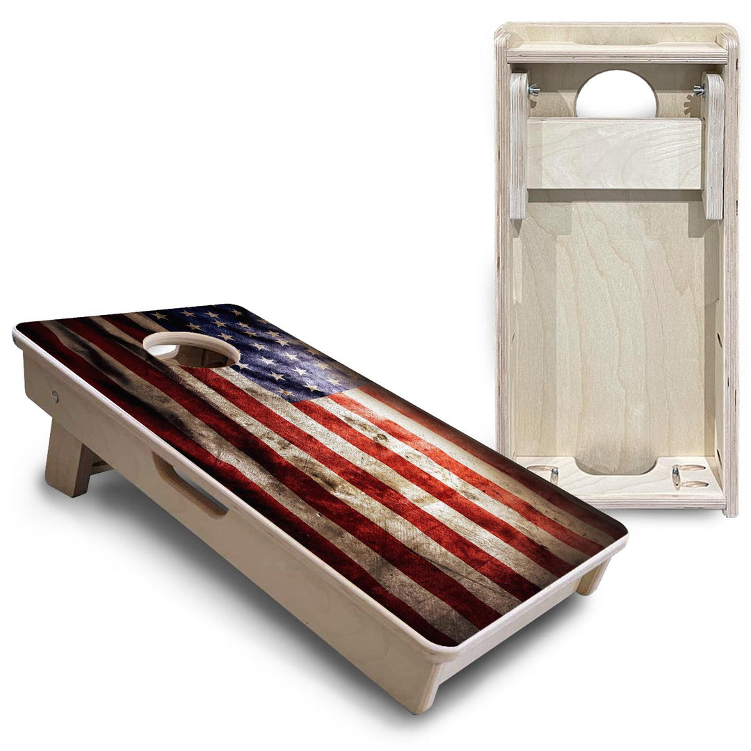 Distressed Old Glory - Mini or Vacation Size Cornhole Boards