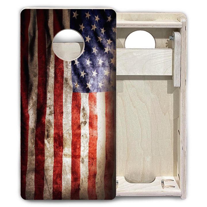 Distressed Old Glory - Mini or Vacation Size Cornhole Boards