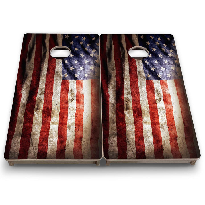 Distressed Old Glory - Mini or Vacation Size Cornhole Boards