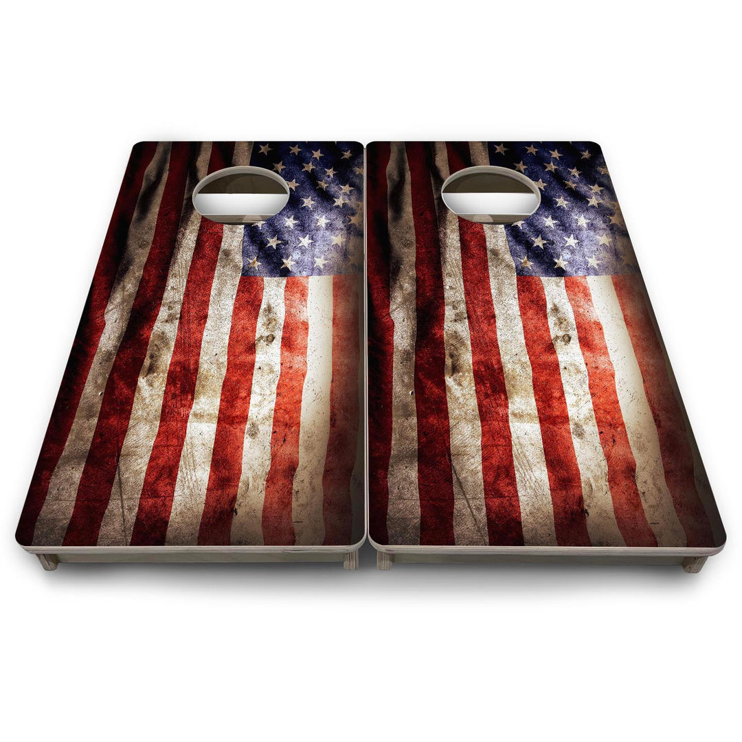 Distressed Old Glory - Mini or Vacation Size Cornhole Boards