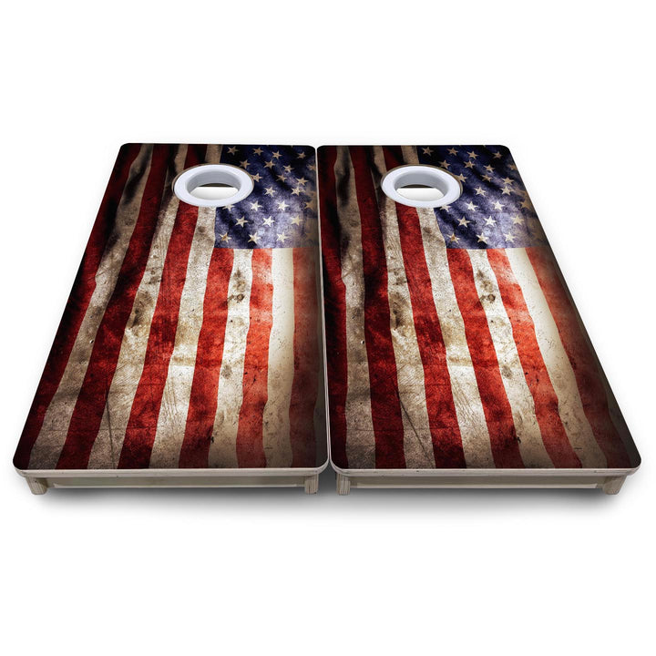 Distressed Old Glory - Mini or Vacation Size Cornhole Boards