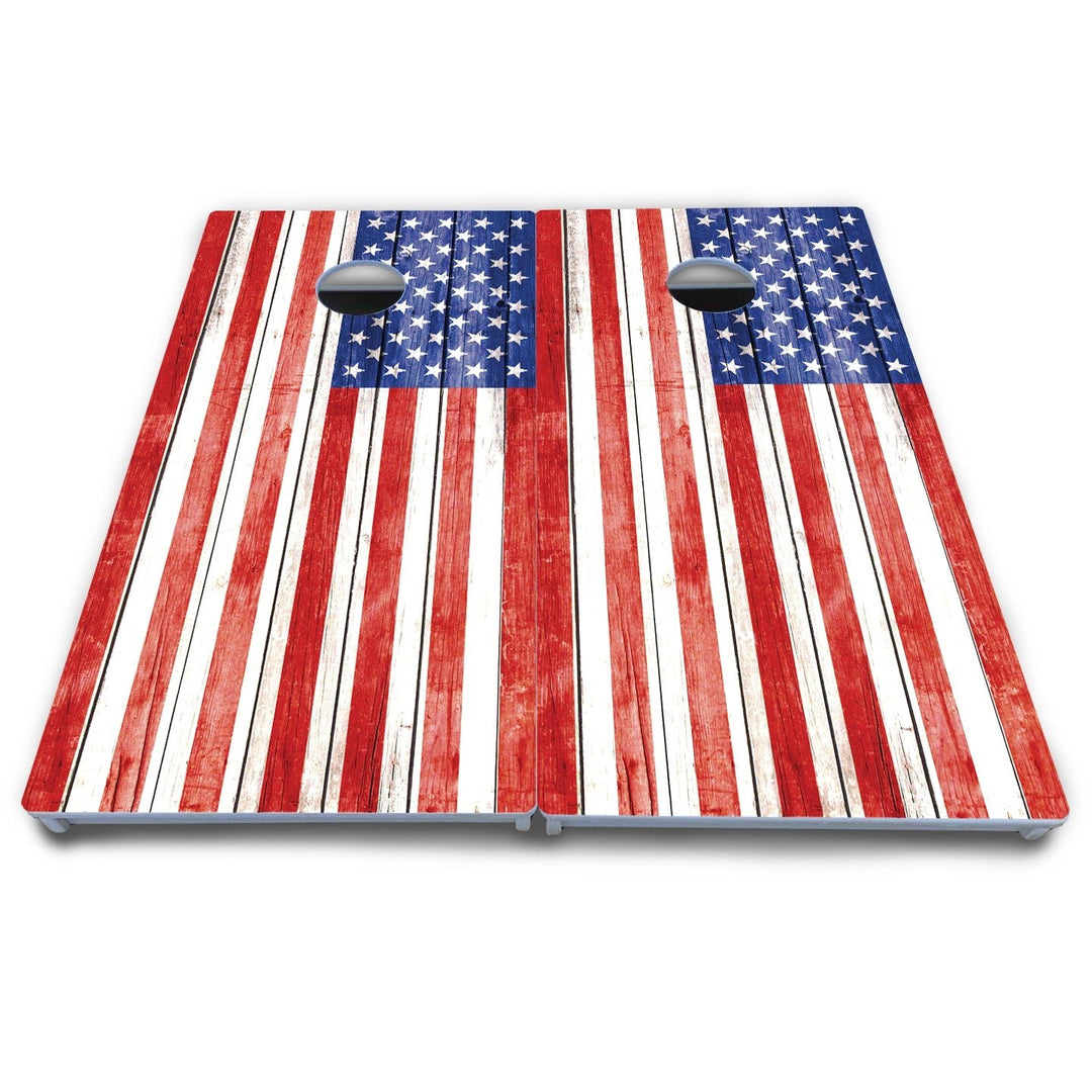 Whitewash Flag Cornhole Boards - All Weather Series