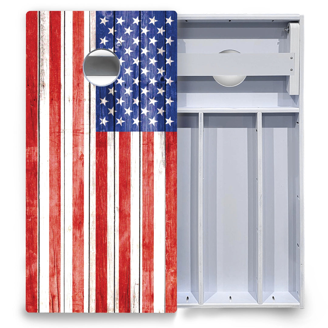 Whitewash Flag Cornhole Boards - All Weather Series