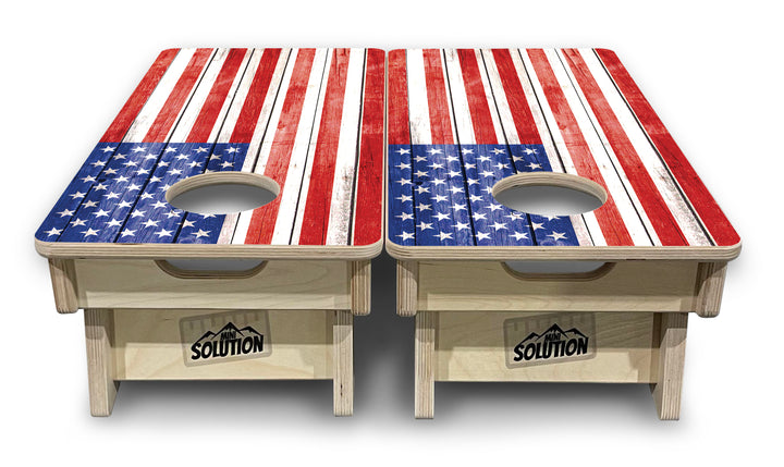 Mini Cornhole Boards - Whitewash Flag