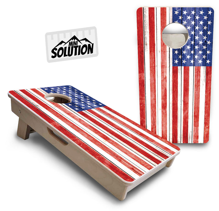 Mini Cornhole Boards - Whitewash Flag