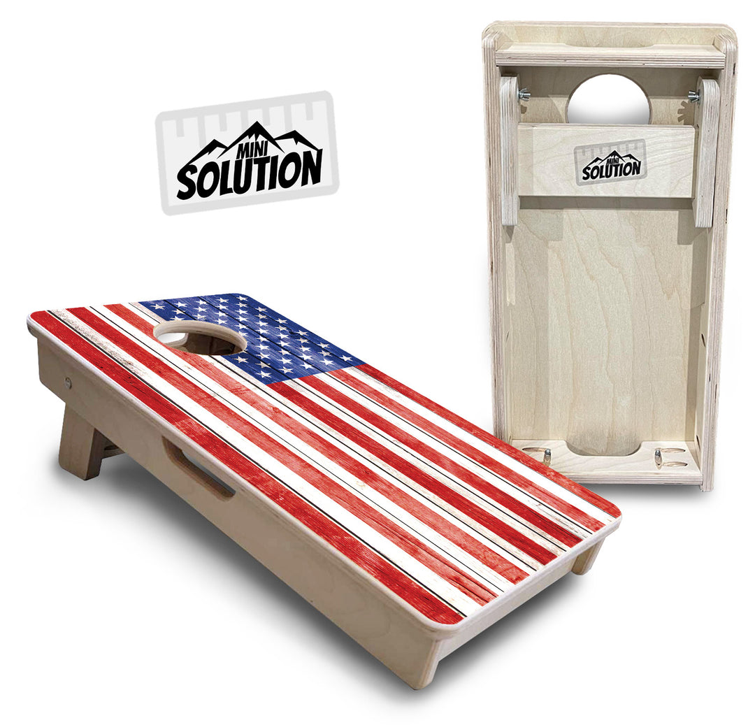 Mini Cornhole Boards - Whitewash Flag