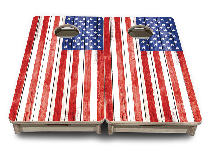 Mini Cornhole Boards - Whitewash Flag