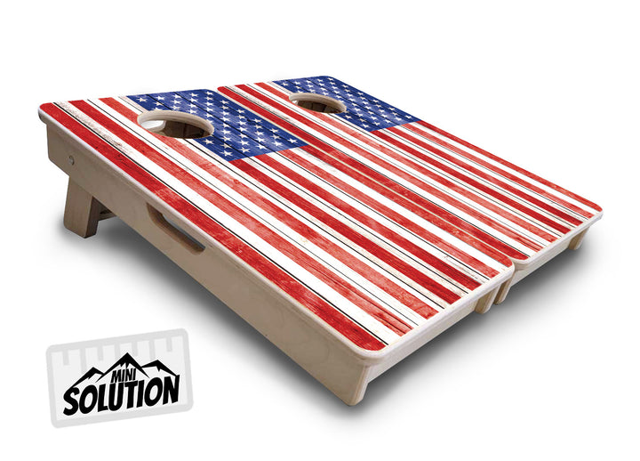 Mini Cornhole Boards - Whitewash Flag