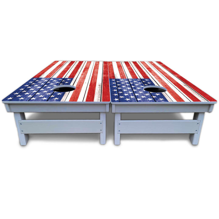 Whitewash Flag Cornhole Boards - All Weather Series