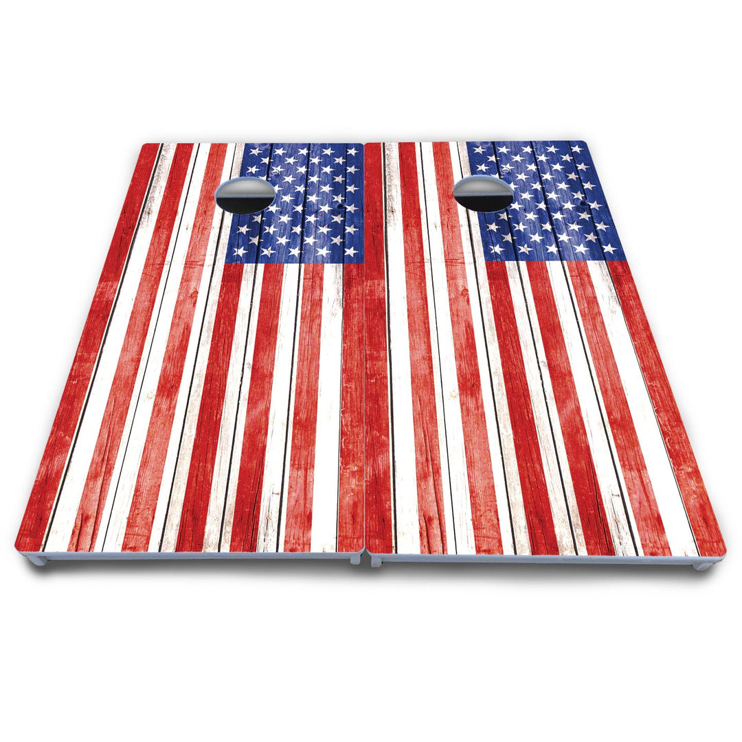 Whitewash Flag Cornhole Boards - All Weather Series
