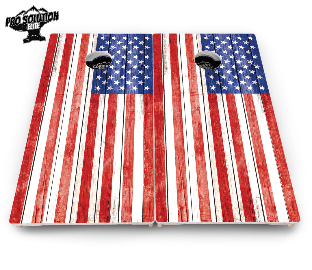 Whitewash Flag Cornhole Boards - Pro Solution Elite Series
