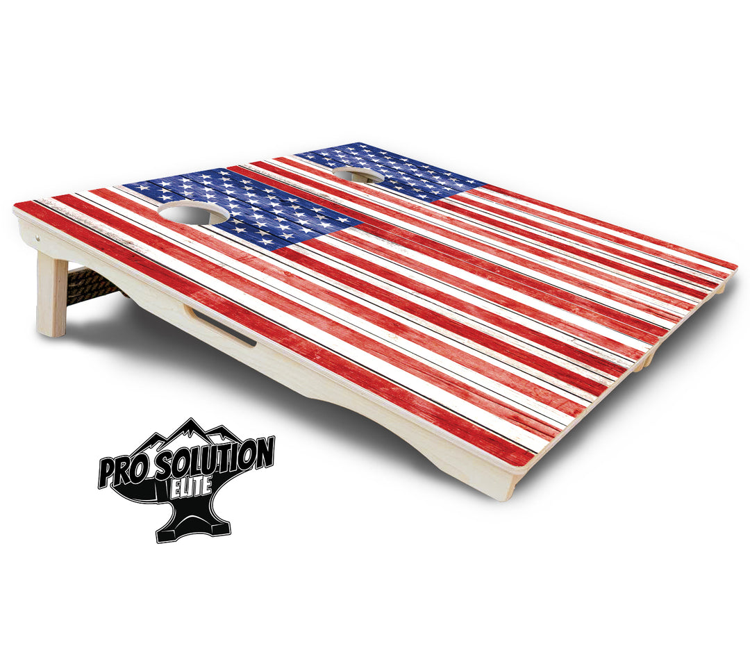 Whitewash Flag Cornhole Boards - Pro Solution Elite Series