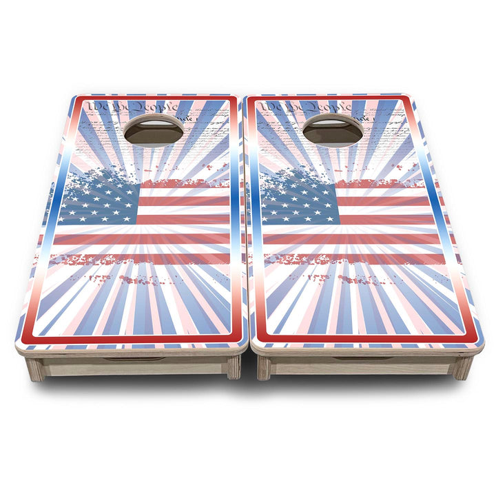 Star Patriotic Burst - Mini or Vacation Size Cornhole Boards