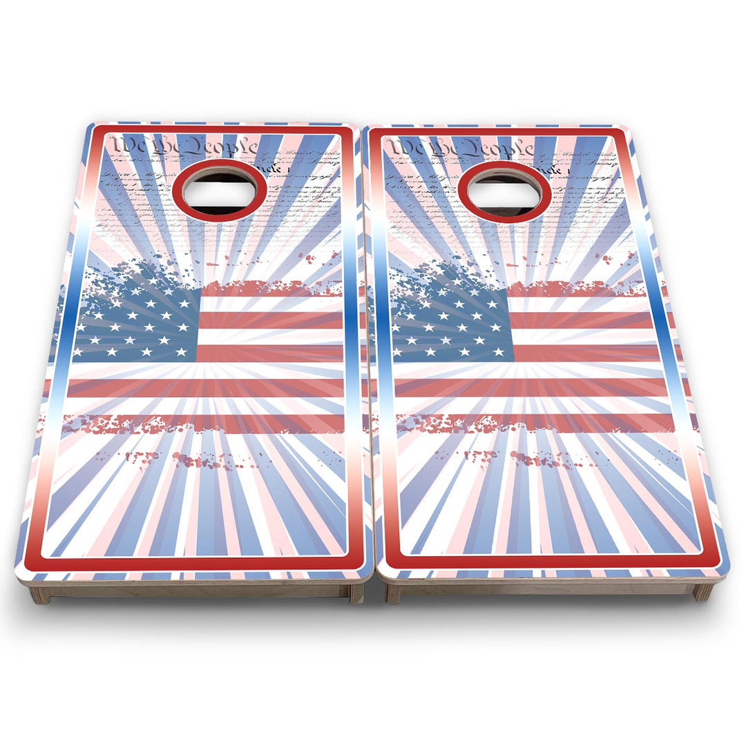 Star Patriotic Burst - Mini or Vacation Size Cornhole Boards