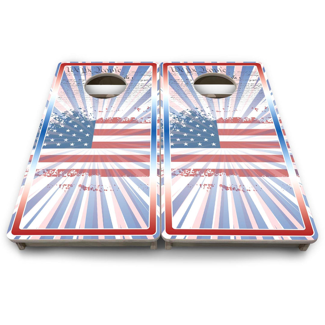 Star Patriotic Burst - Mini or Vacation Size Cornhole Boards