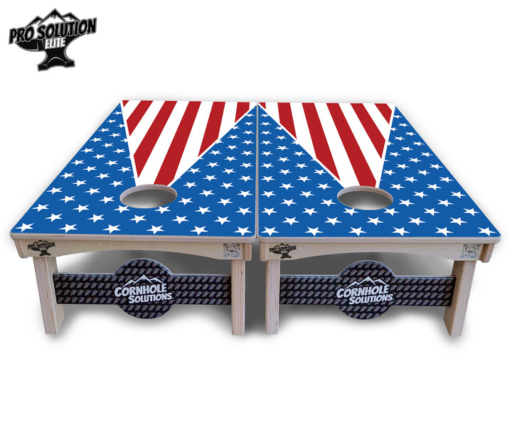 Stars & Stripes Triangle Cornhole Boards - Pro Solution Elite Series