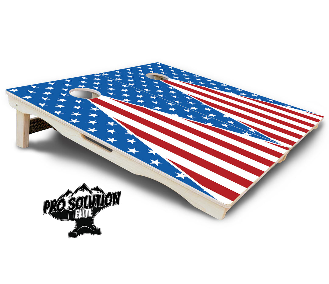 Stars & Stripes Triangle Cornhole Boards - Pro Solution Elite Series