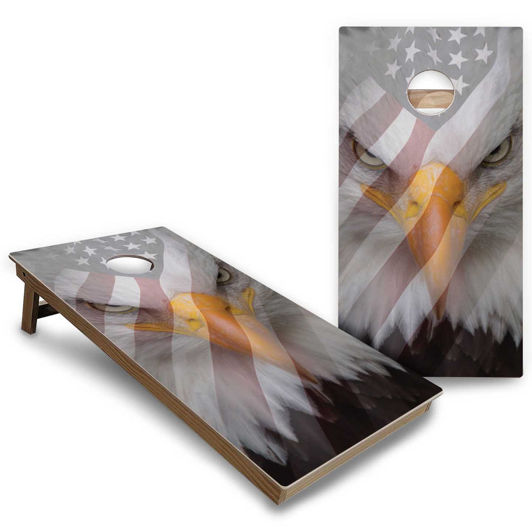 Eagle Flag Cornhole Boards - Backyard Series