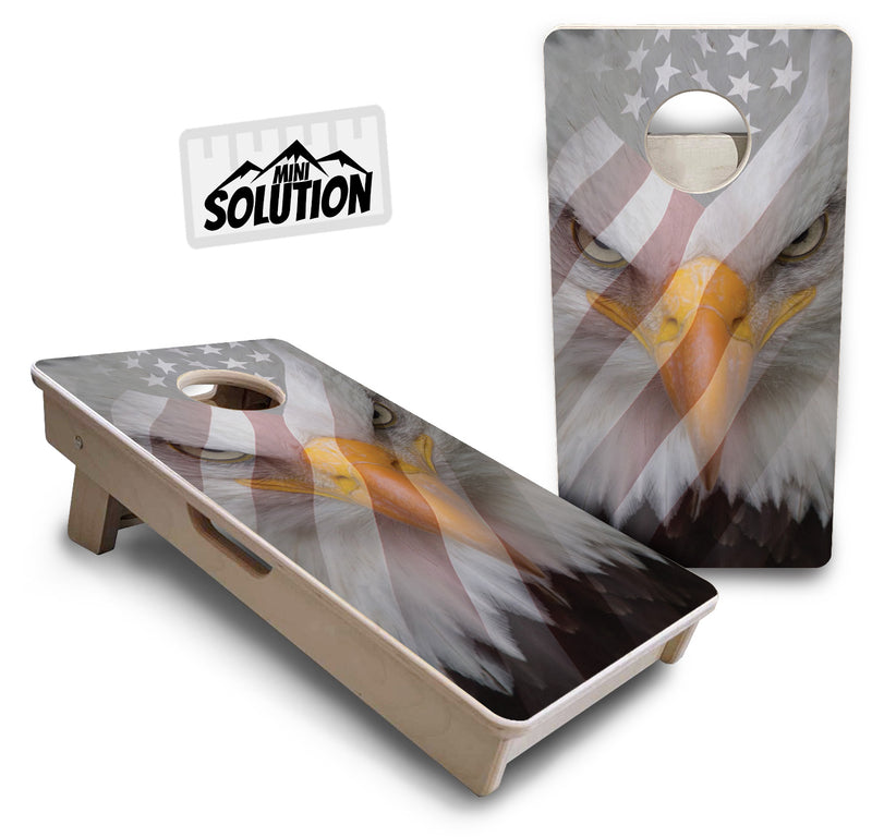 Mini Cornhole 12"x24" Boards - 4" holes - Freedom Eagle - 3/4″ Baltic Birch