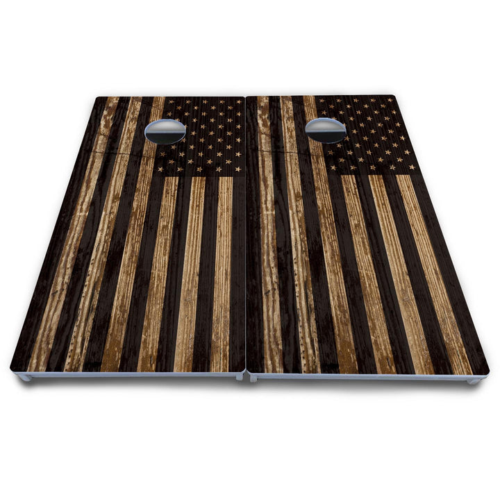Wood DTOM & Flag Cornhole Boards - All Weather Series