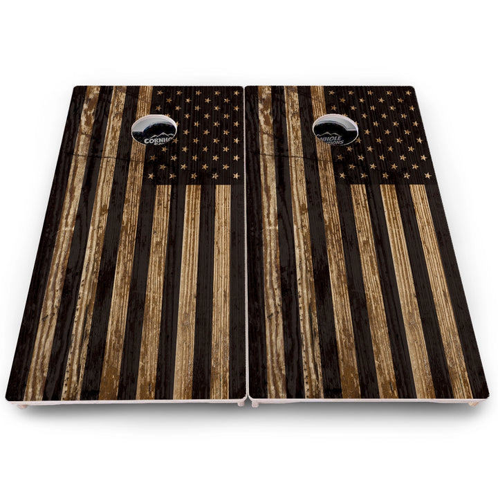 Rustic DTOM & Flag Cornhole Boards – Pro Lite or Pro Elite