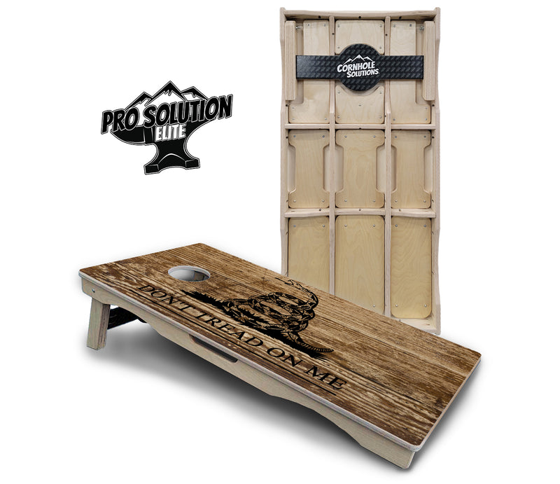 Pro Solution Elite - Wood DTOM & Wood Flag Design Options - Professional Tournament Cornhole Boards 3/4" Baltic Birch - Zero Bounce Zero Movement Vertical Interlocking Braces for Extra Weight & Stability +Double Thick Legs +Airmail Blocker