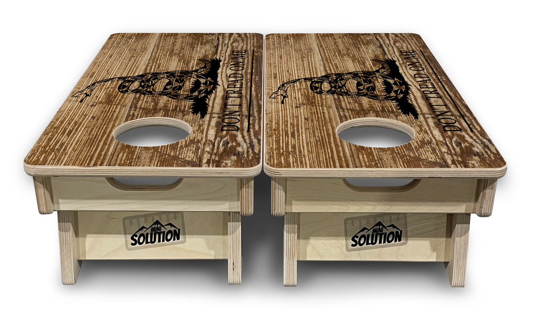 Mini Cornhole Boards - Wood DTOM & Wood Flag