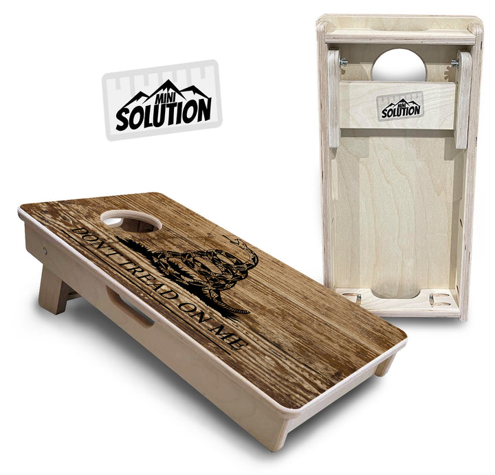 Mini Cornhole Boards - Wood DTOM & Wood Flag