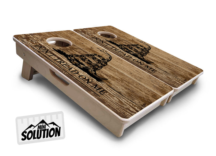 Mini Cornhole Boards - Wood DTOM & Wood Flag
