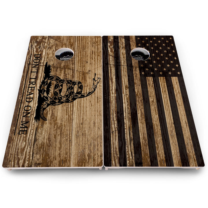Rustic DTOM & Flag Cornhole Boards – Pro Lite or Pro Elite