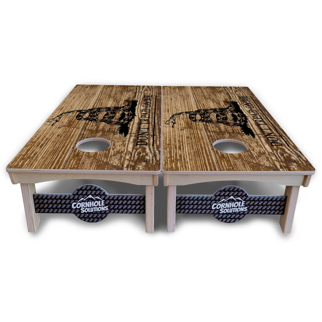 Rustic DTOM & Flag Cornhole Boards – Pro Lite or Pro Elite