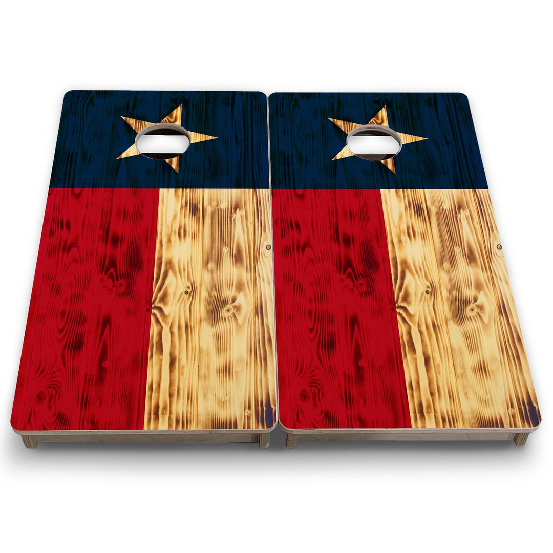 Burnt Texas Flag - Mini or Vacation Cornhole Boards