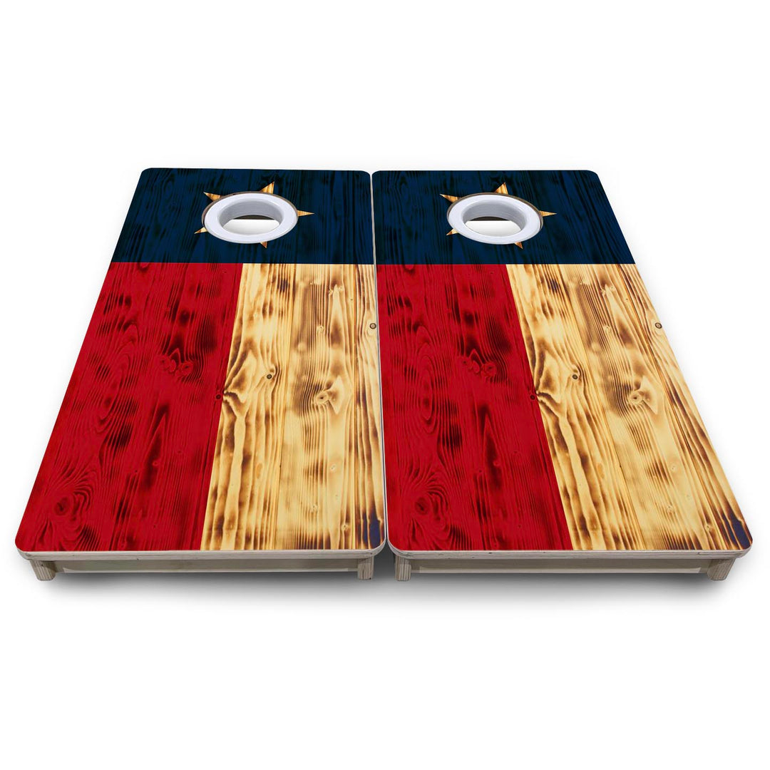 Burnt Texas Flag - Mini or Vacation Cornhole Boards