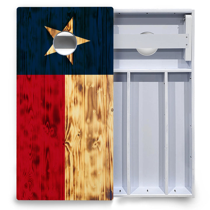 Burnt Texas Flag Cornhole Boards - All Weather Series