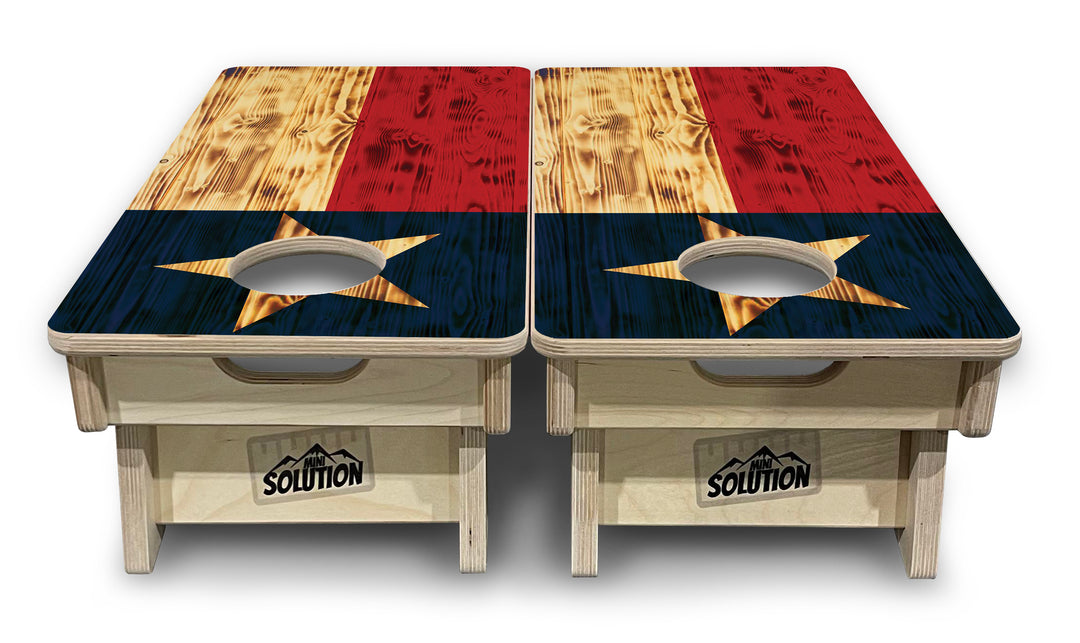 Mini Cornhole Boards - Burnt Texas Flag