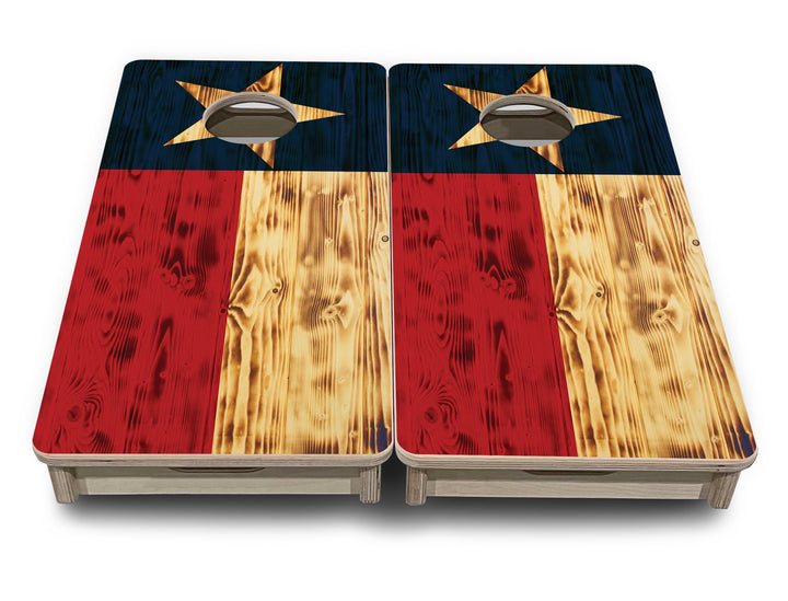 Mini Cornhole Boards - Burnt Texas Flag