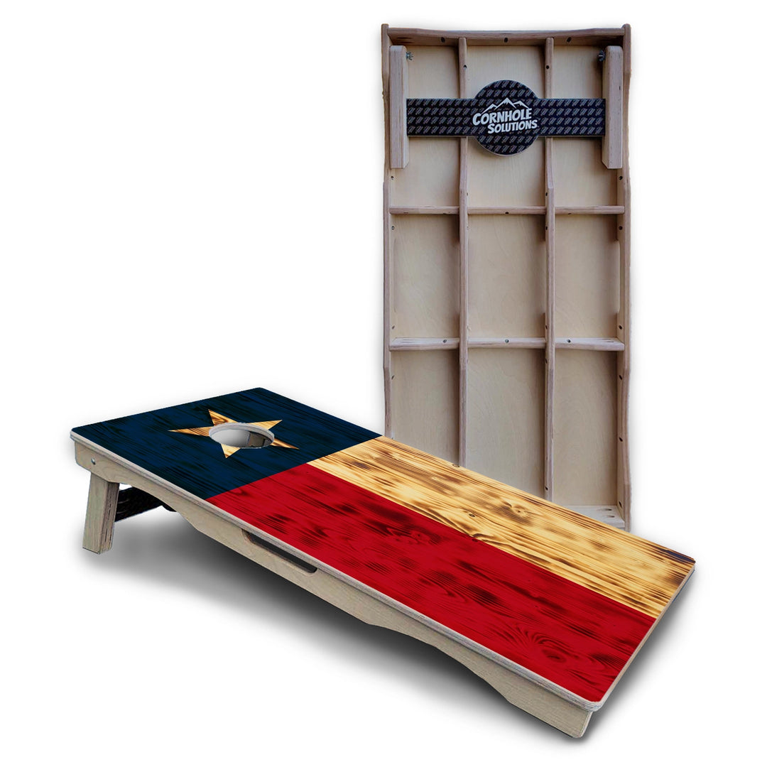 Rustic Texas Flag Cornhole Boards – Pro Lite or Pro Elite