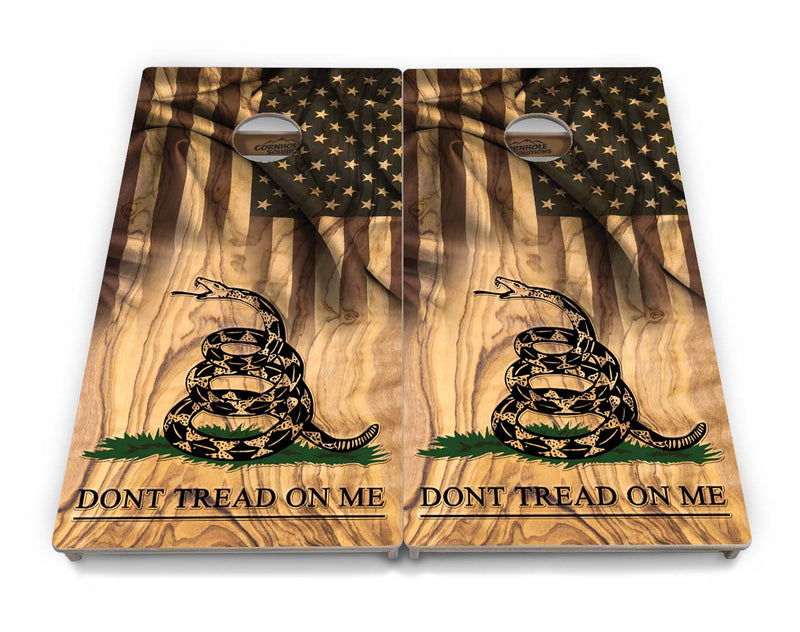 Tournament Boards - Don't Tread On Me Design Options - Professional Tournament 2'x4' Regulation Cornhole Set - 3/4″ Baltic Birch + UV Direct Print + UV Clear Coat