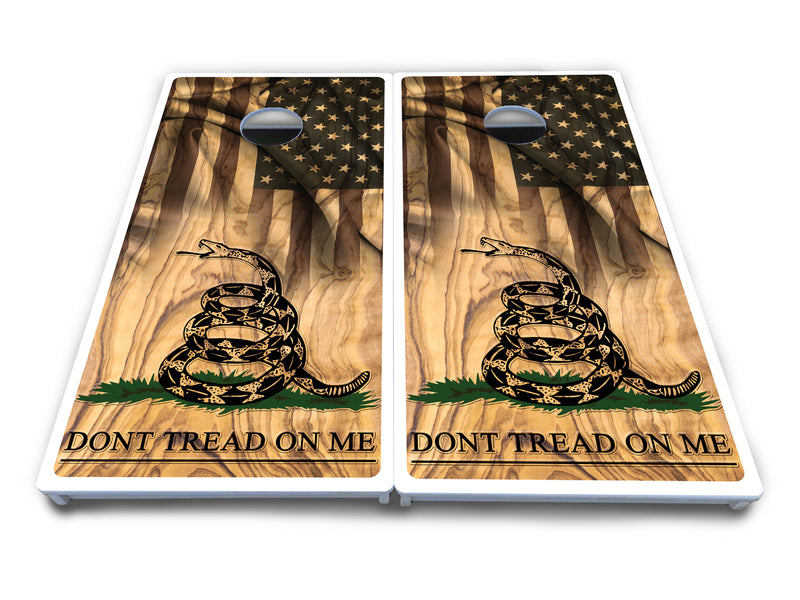 Waterproof - DTOM Flag 3 - All Weather Boards "Outdoor Solution" 18mm(3/4")Direct UV Printed - Regulation 2' by 4' Cornhole Boards (Set of 2 Boards) Double Thick Legs, with Leg Brace & Dual Support Braces!