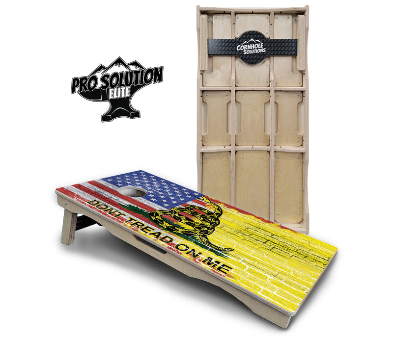 Pro Solution Elite - DTOM 2 - Professional Tournament Cornhole Boards 3/4" Baltic Birch - Zero Bounce Zero Movement Vertical Interlocking Braces for Extra Weight & Stability +Double Thick Legs +Airmail Blocker