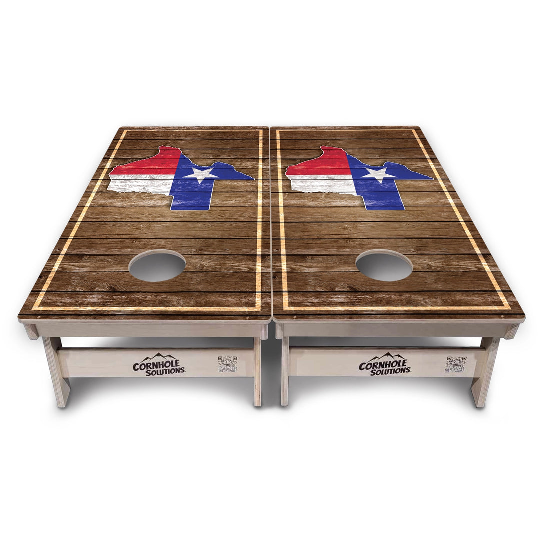 Texas Shape Wood Panel Cornhole Boards – Tournament Series