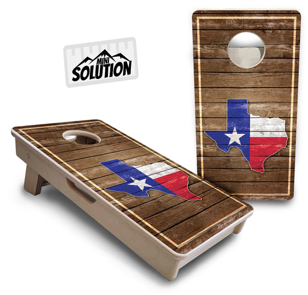 Mini Cornhole 12"x24" Boards - 4" holes - Texas Wood Panel - 3/4″ Baltic Birch