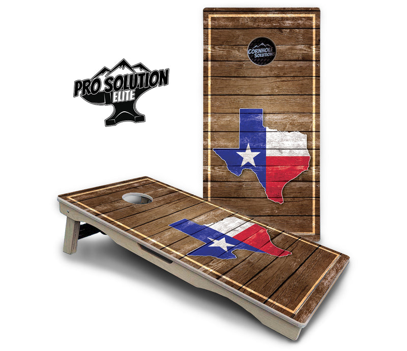 Pro Solution Elite - Texas Wood Panel - Professional Tournament Cornhole Boards 3/4" Baltic Birch - Zero Bounce Zero Movement Vertical Interlocking Braces for Extra Weight & Stability +Double Thick Legs +Airmail Blocker