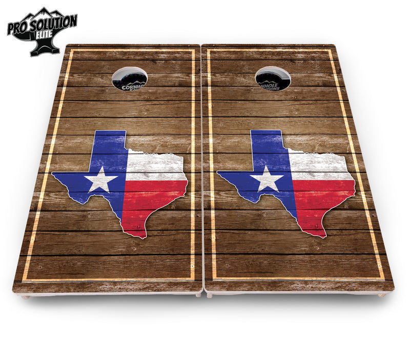 Pro Solution Elite - Texas Wood Panel - Professional Tournament Cornhole Boards 3/4" Baltic Birch - Zero Bounce Zero Movement Vertical Interlocking Braces for Extra Weight & Stability +Double Thick Legs +Airmail Blocker